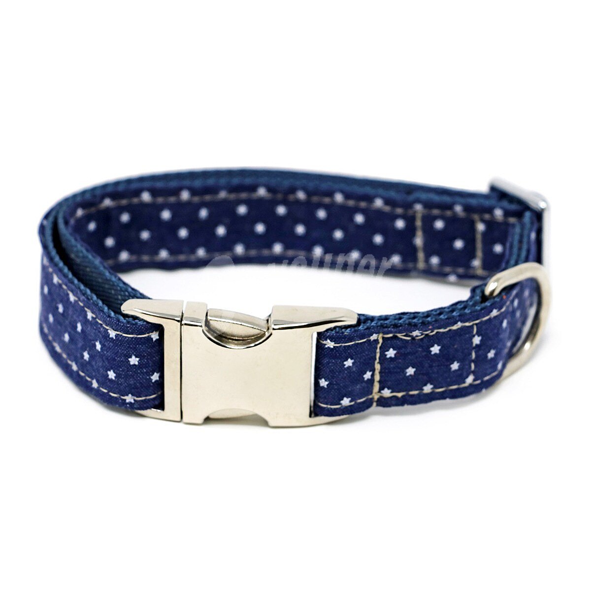 Collar para perros azul con estrellas medidas 2,5x46-55 cm