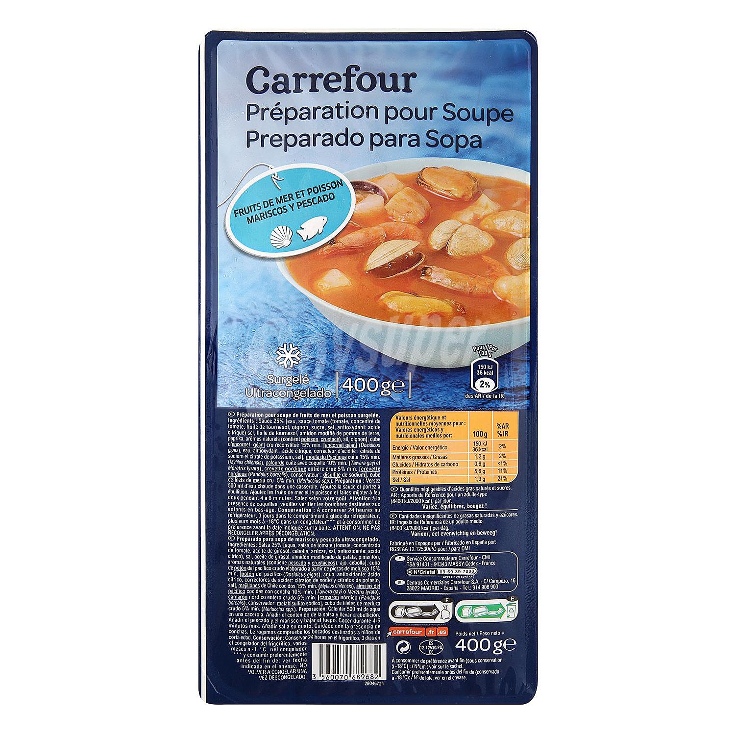 Preparado para sopa de marisco y pescado Carrefour