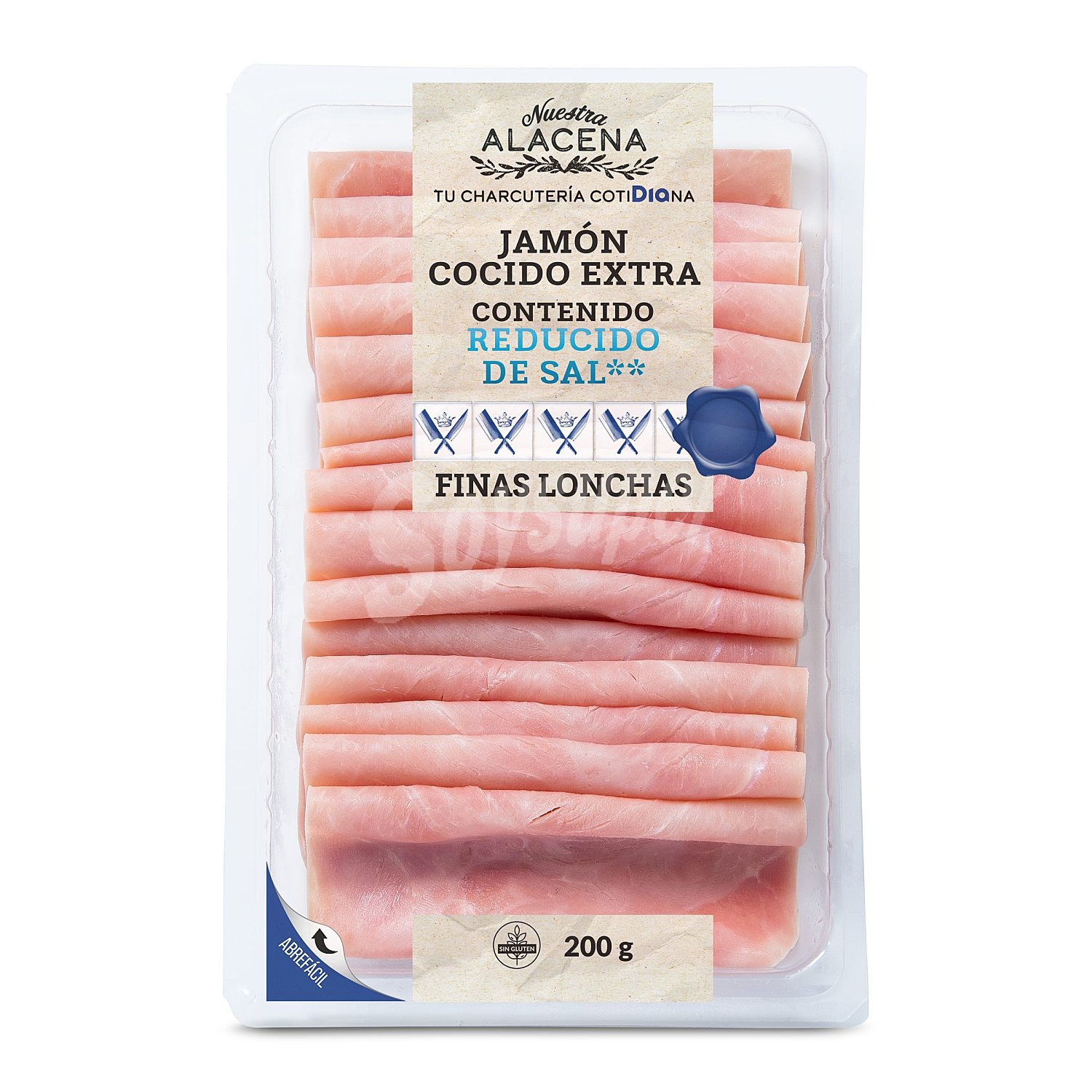 Jamón cocido extra bajo en sal Nuestra Alacena