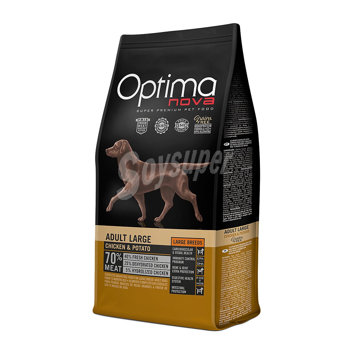 Super premium large breeds pienso para perros adultos de raza grande con pollo y patata