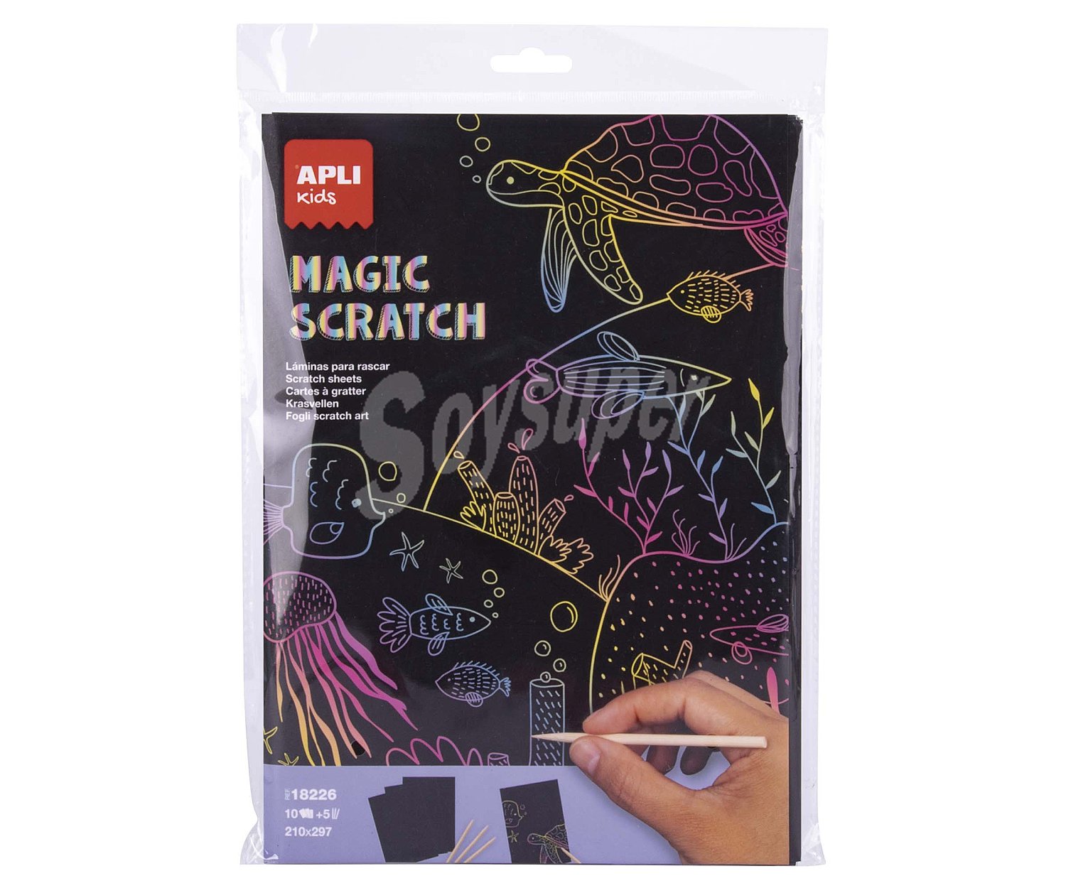 Pack de láminas A4 para rascar Magic Scratch, apli