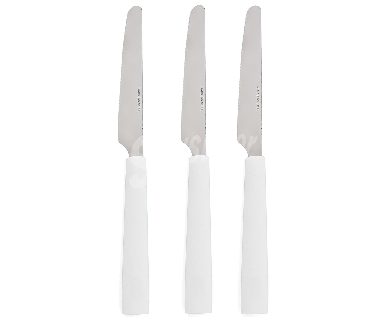 Set de 3 cuchillos de mesa con manga color blanco, White habitat, quid