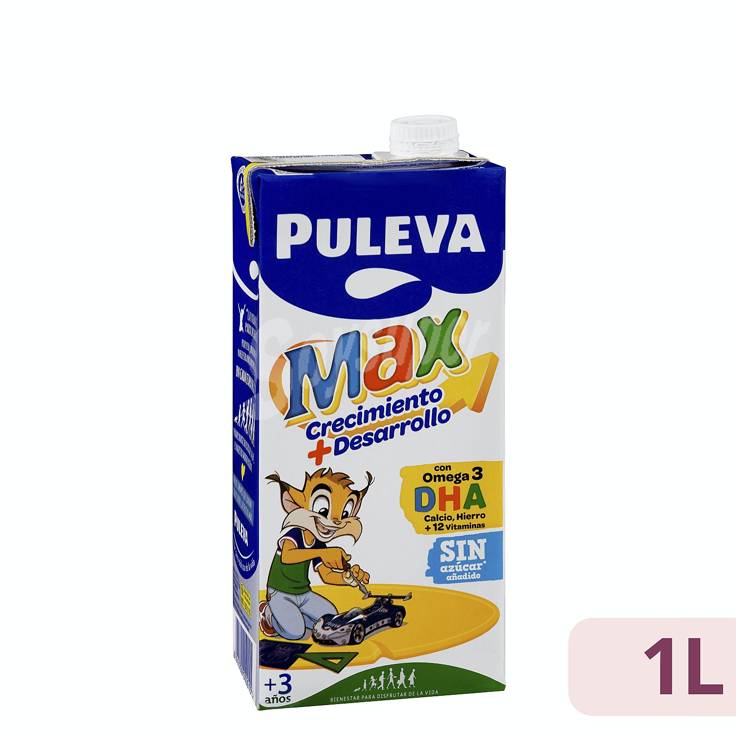 Leche de crecimiento, enriquecida con calcio, hierro, 12 vitaminas y Omega 3, para mayores de 3 años puleva Max crecimiento + desarrollo