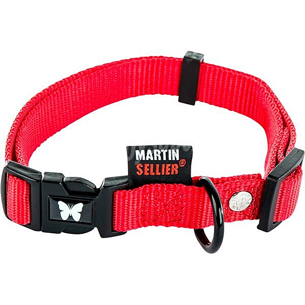 Collar nylon para perro color rojo 20mm-40/55cm