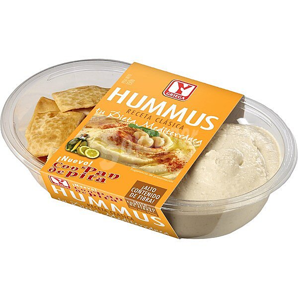 Hummus clásico con tostaditas