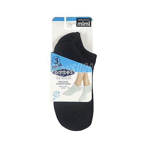 Pares de calcetines tobilleros para hombre, pompea, color negro, talla 47/49