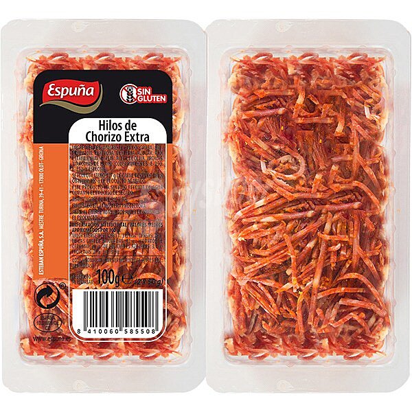 Hilos de chorizo extra sin gluten pack 2 x 50 G