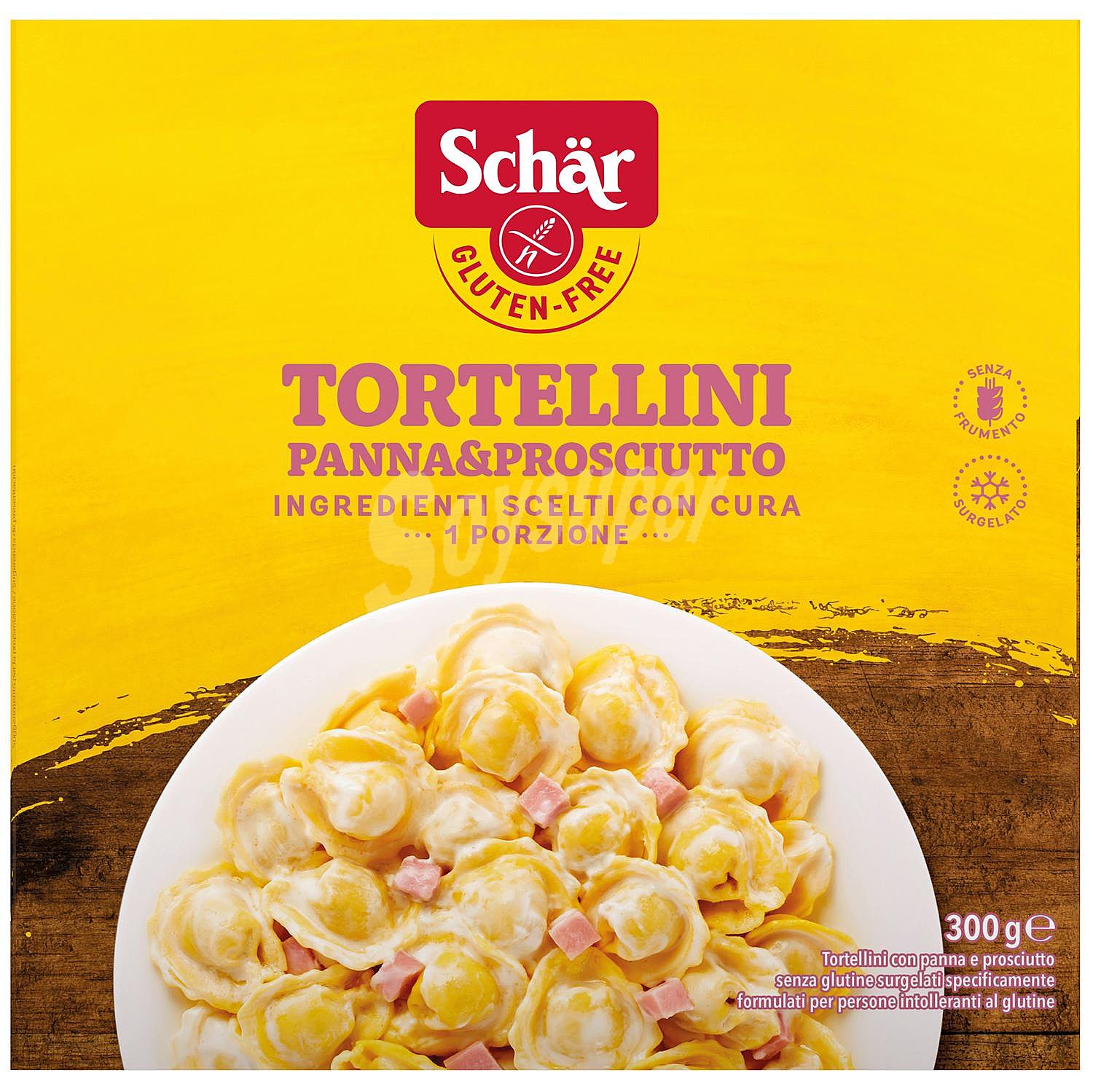 Tortellini panna y prosciutto sin gluten