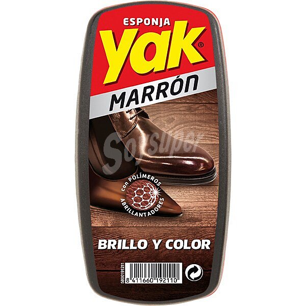 Esponja limpia calzado color marrón Yak