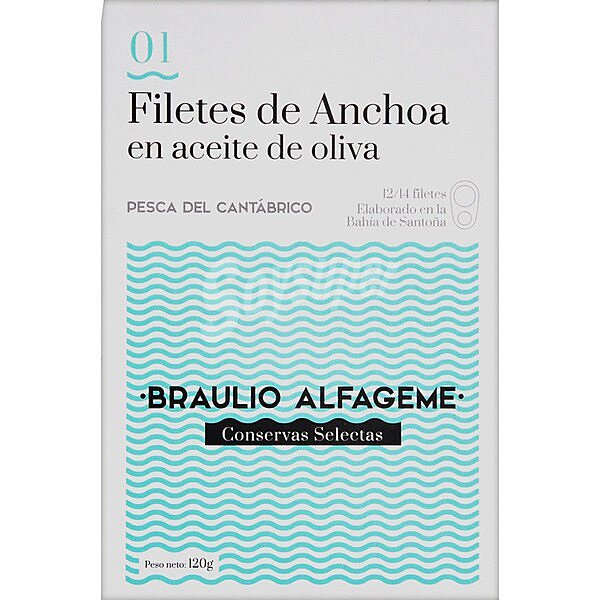 Filetes de anchoas en aceite de oliva 12- 14 filetes