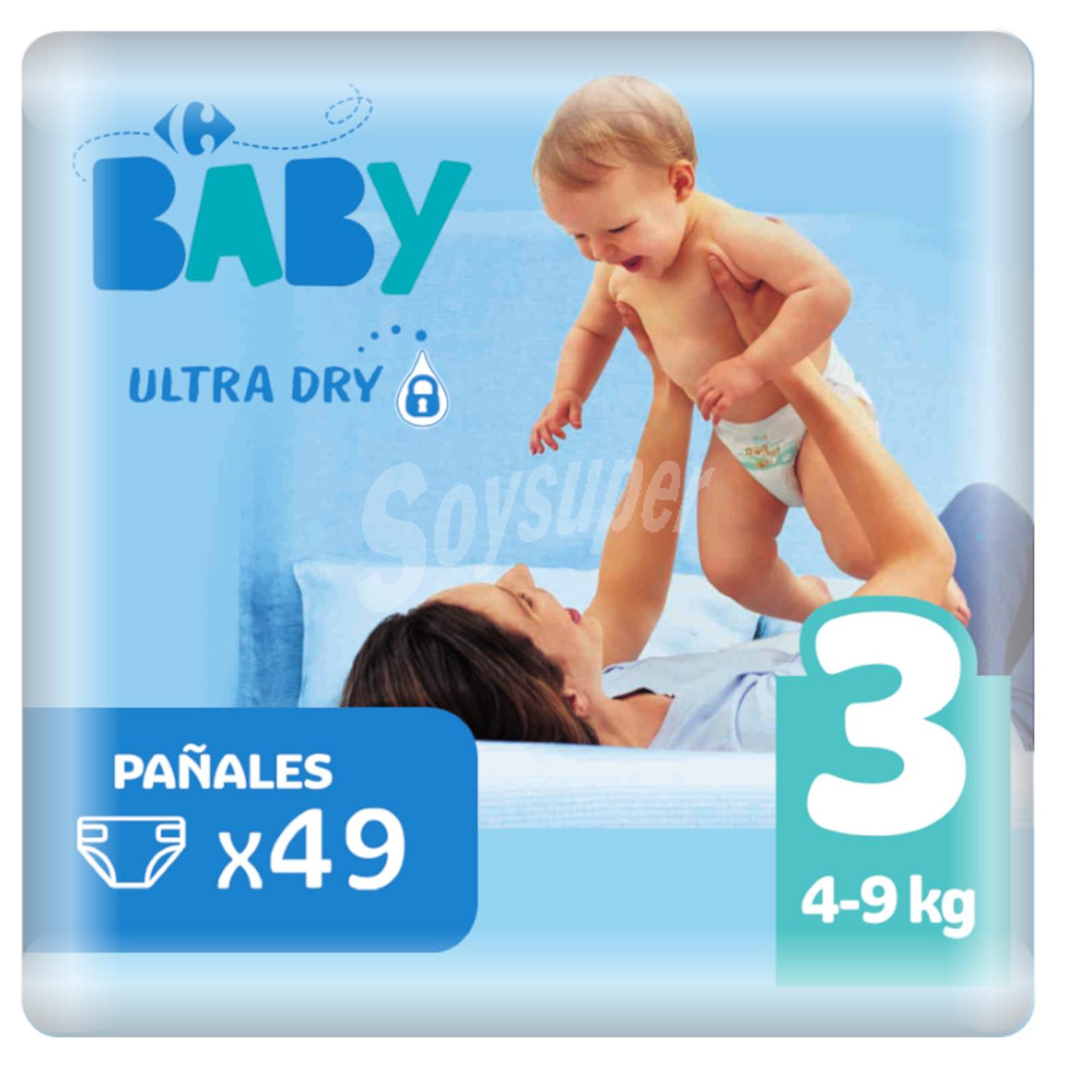 Pañales ultra dry Carrefour Baby Talla 3 (4-9 kg) ultra-dry