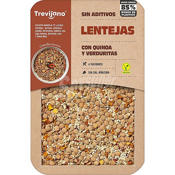 Lentejas con quinoa y verduritas estuche 270 g