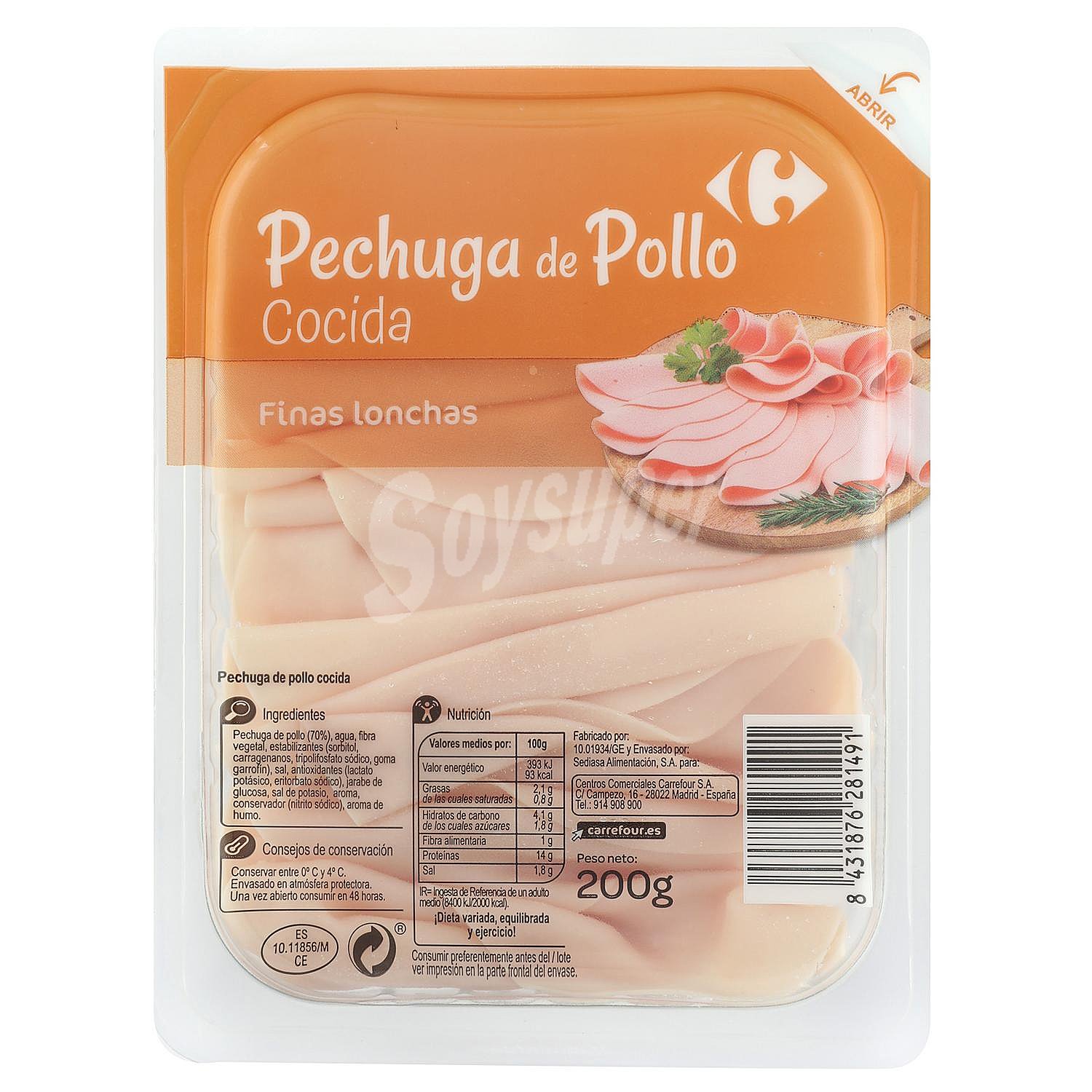 Pechuga de pollo en finas lonchas