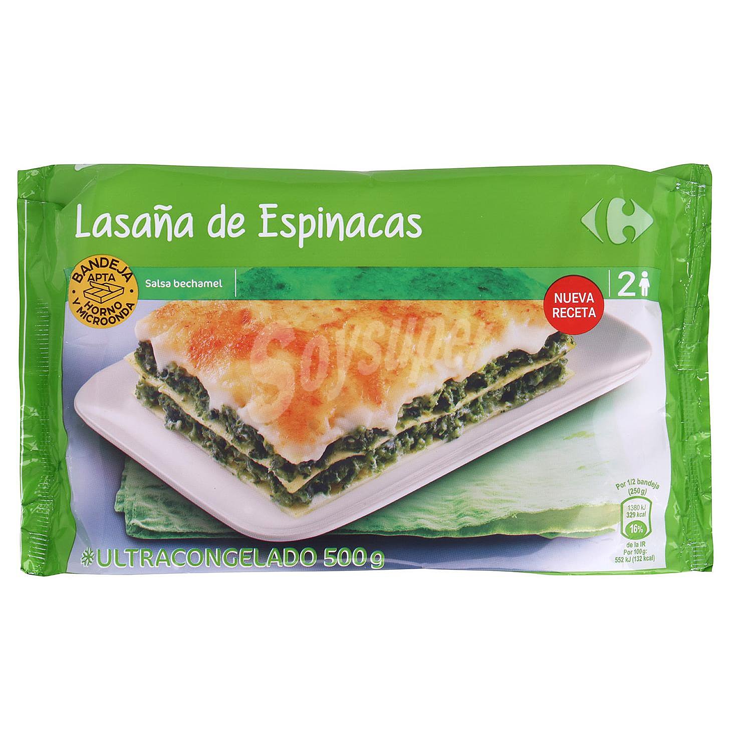 Lasaña de espinacas Carrefour