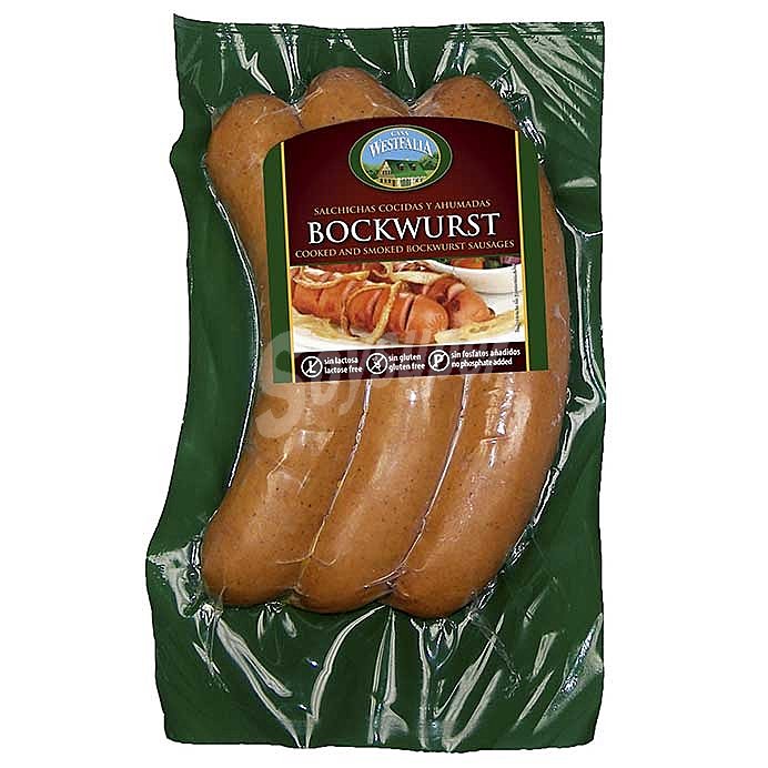 Salchichas Bockwurst sin gluten y sin lactosa