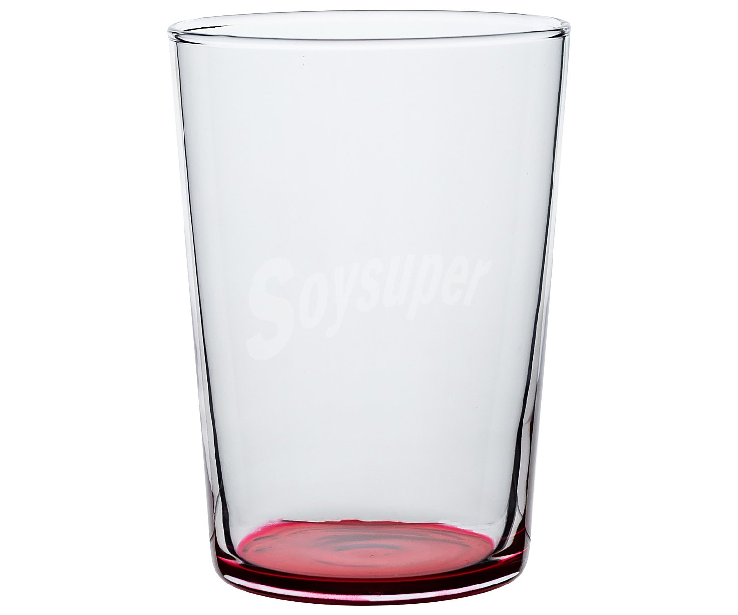 Vaso de sidra de 0,53 litros con base de color rojo fresa, LUMINCARC.