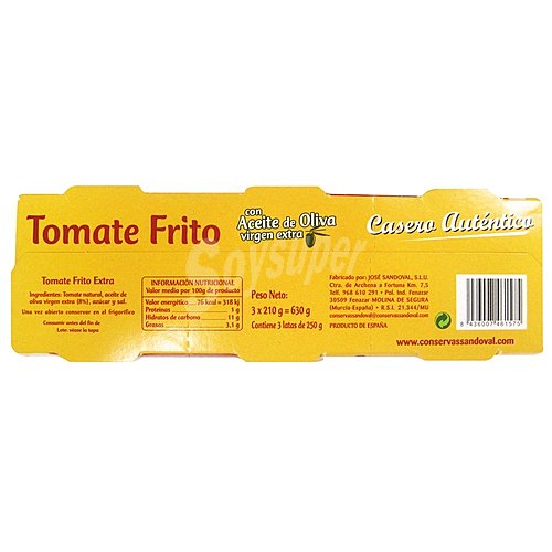 Sandoval Tomate frito sandoval x 220 G