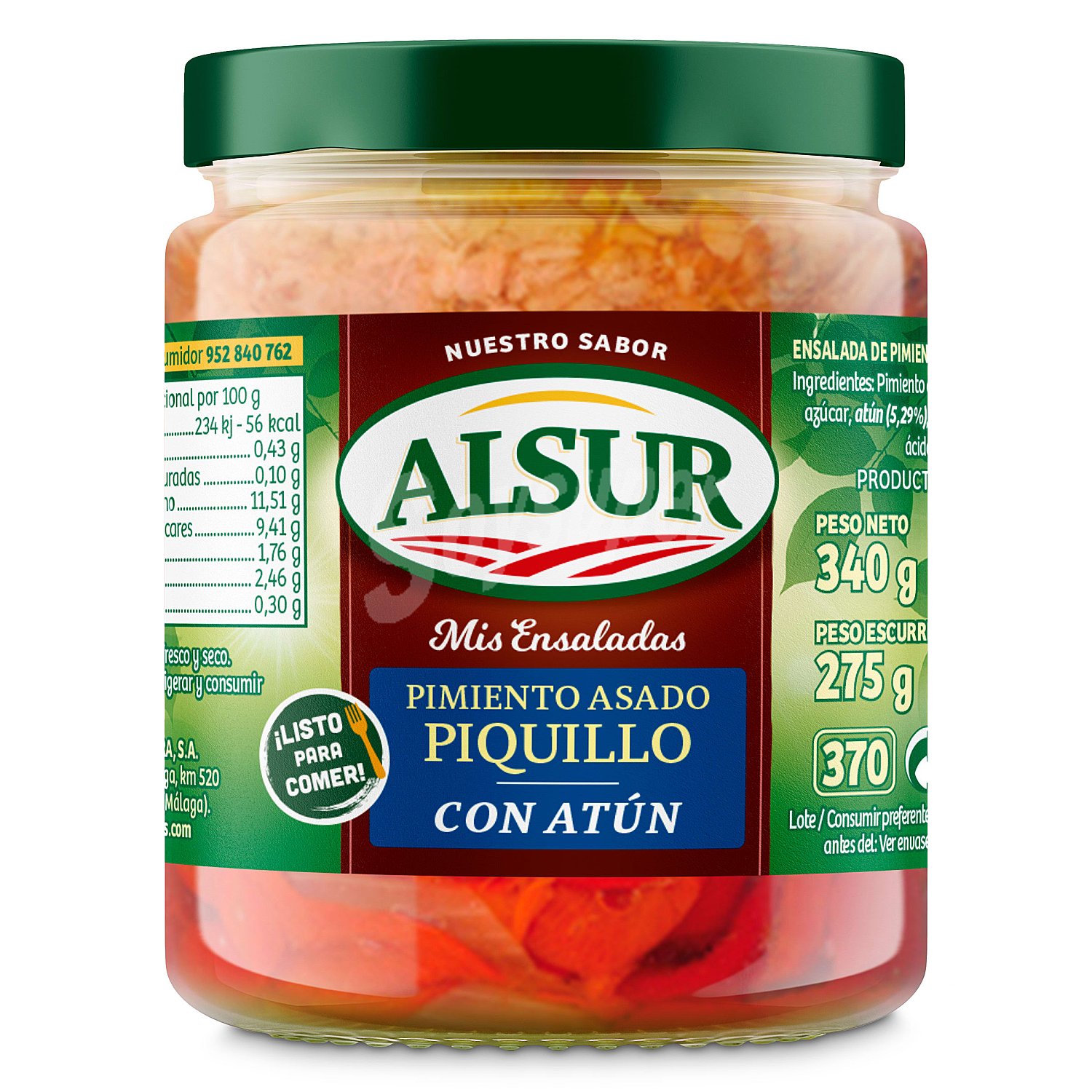 Ensalada de pimientos del piquillo asados con atún Alsur