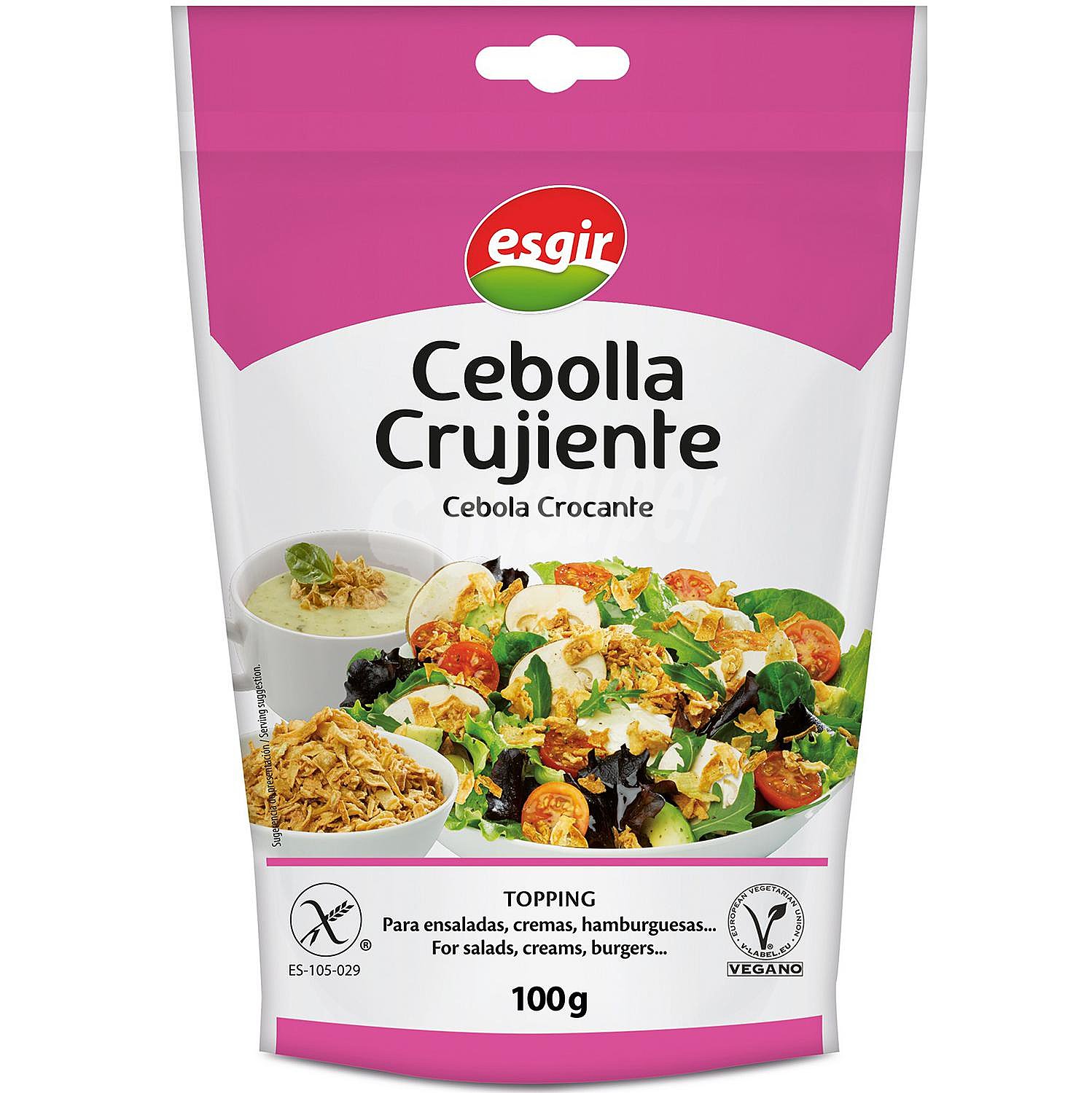 Cebolla crujiente para ensalada sin gluten y sin lactosa doy G