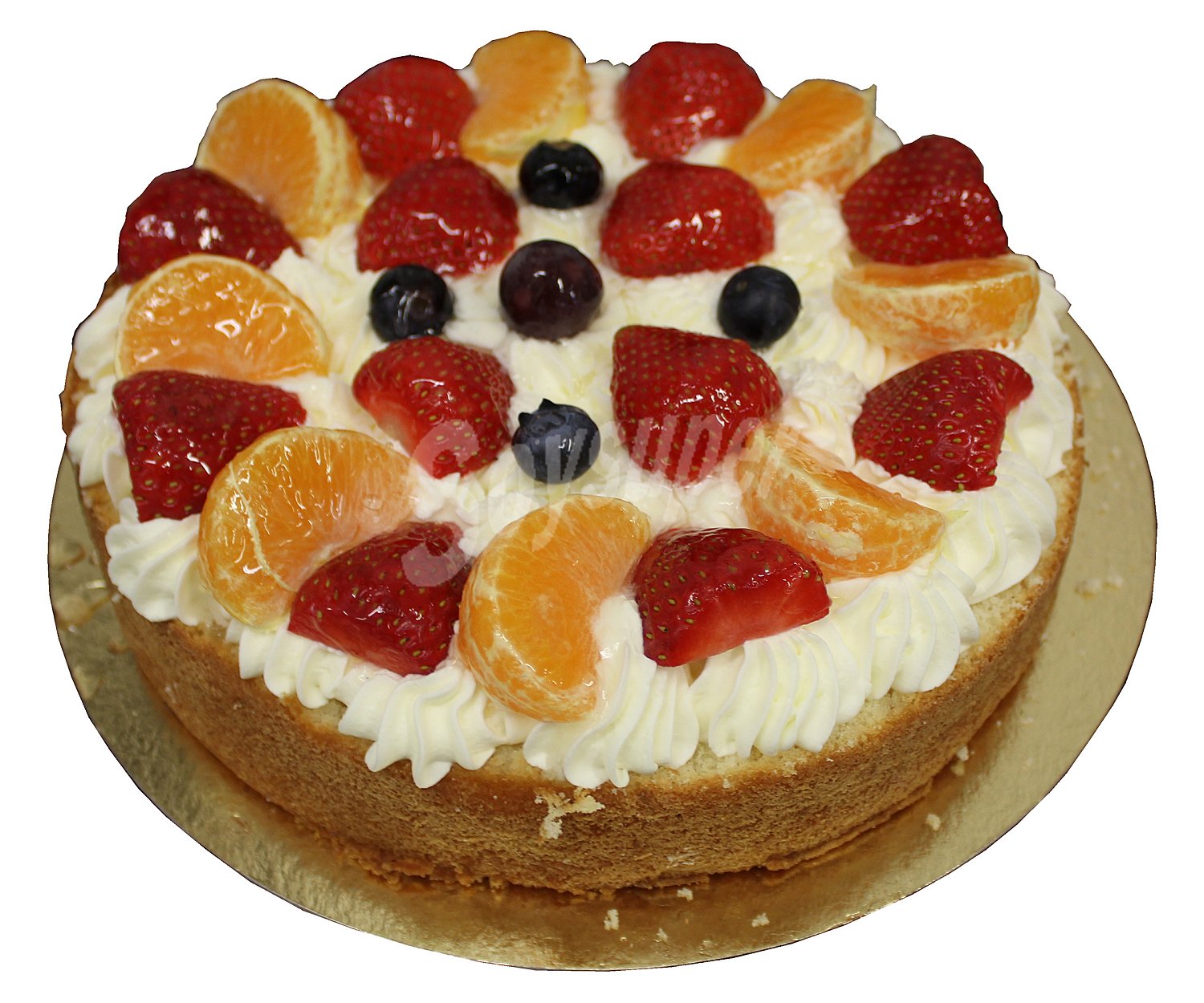 Tarta de bizcocho con frutas