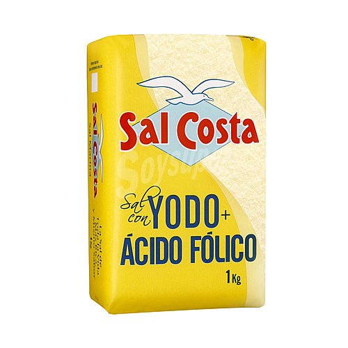 Sal yodada marina con ácido fólico