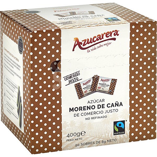 Azúcar moreno en sobres Fairtrade 50 sobres