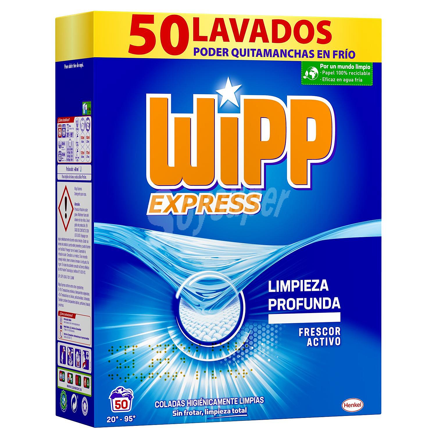 Detergente en polvo azul Wipp Express