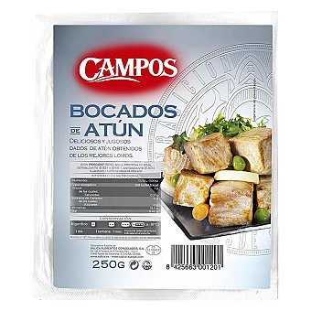 Bocados de atún congelados