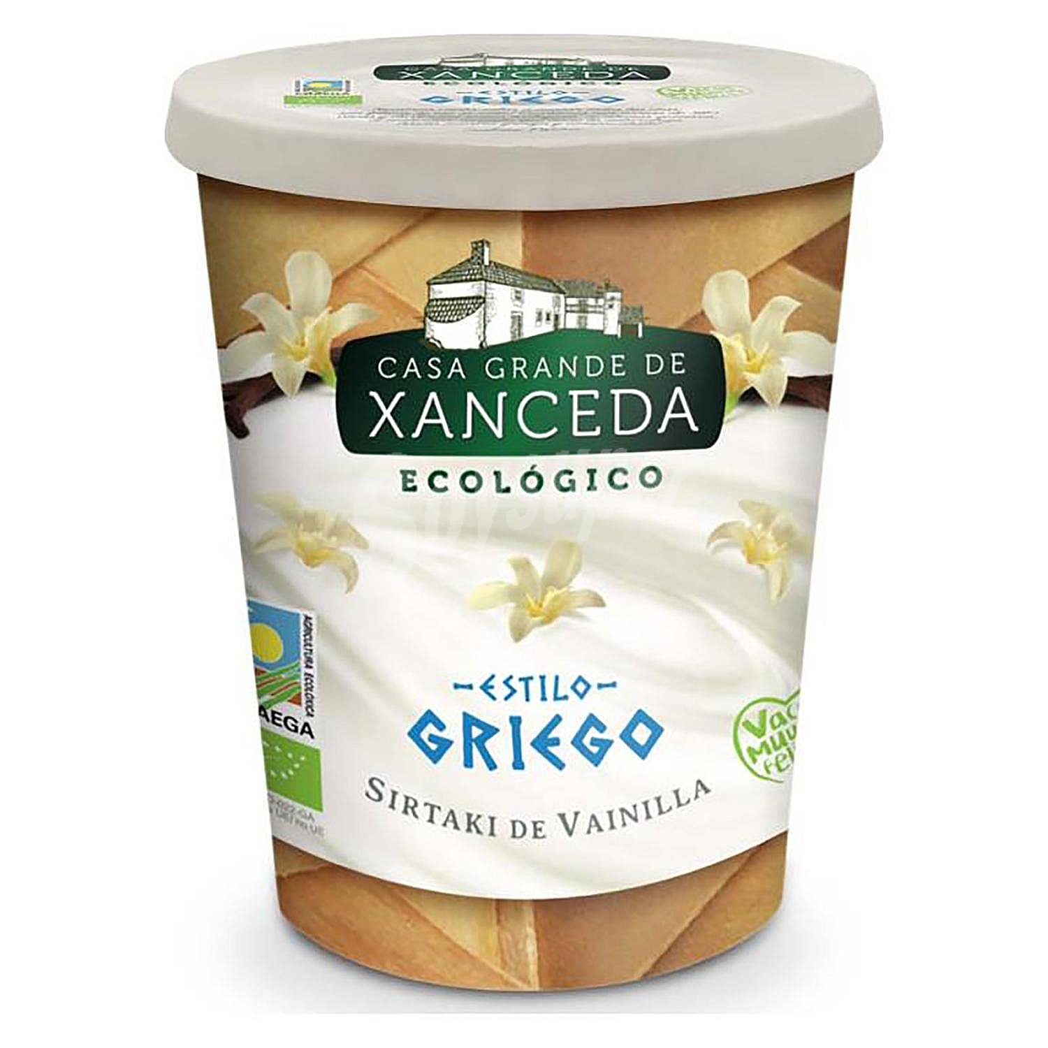 Yogur estilo griego de sirtaki de vainilla ecológico Casa Grande Xanceda sin gluten