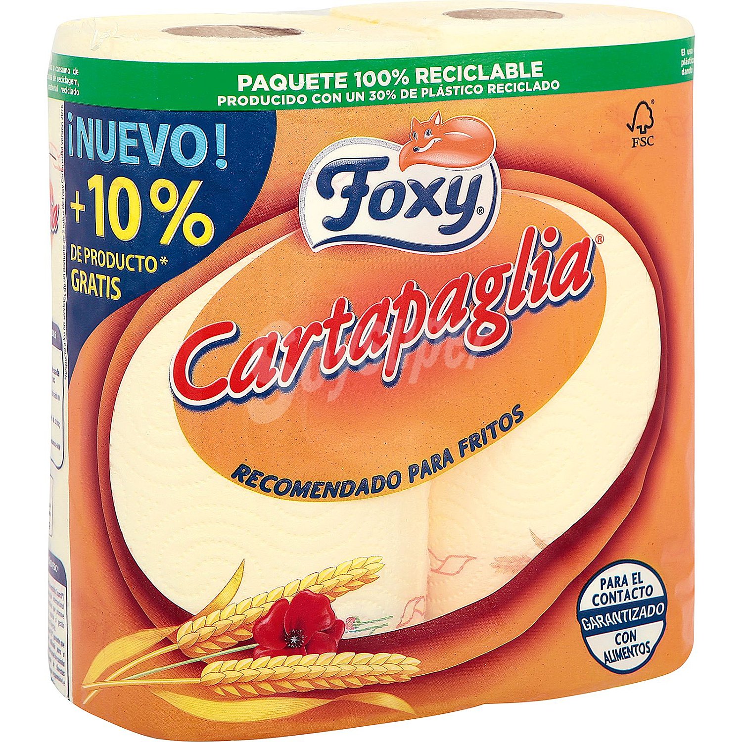 Papel de cocina recomendado para fritos con doble capa foxy Cartapaglia