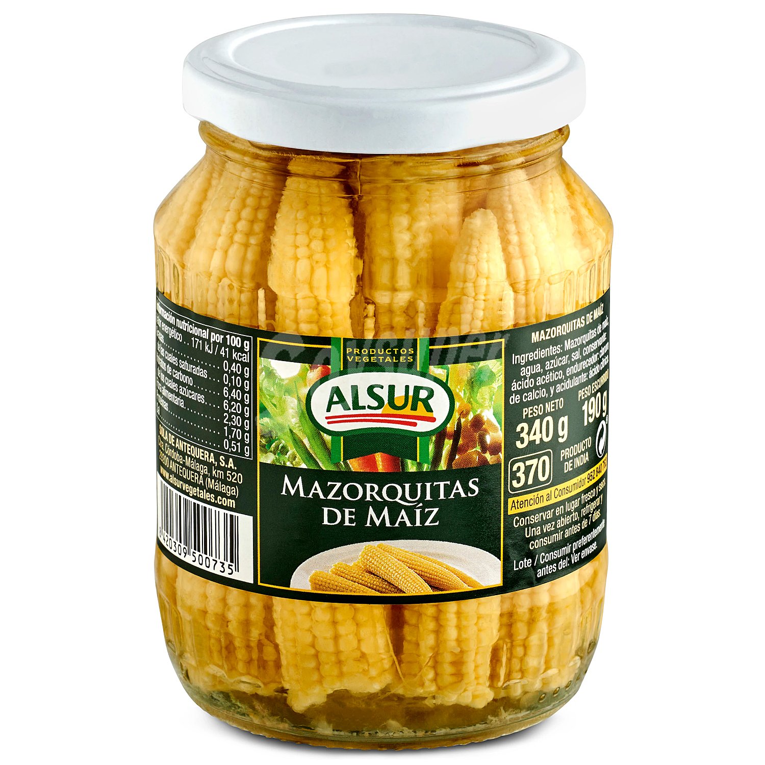 Mazorquitas de maíz Alsur