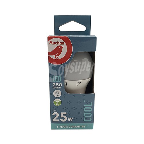 Bombilla Led E27, 3,5W=25W, luz fría, 250lm, producto alcampo