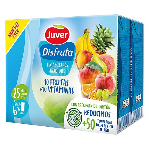 Juver Bebida de zumo de 10 frutas y 10 vitaminas juver disfruta