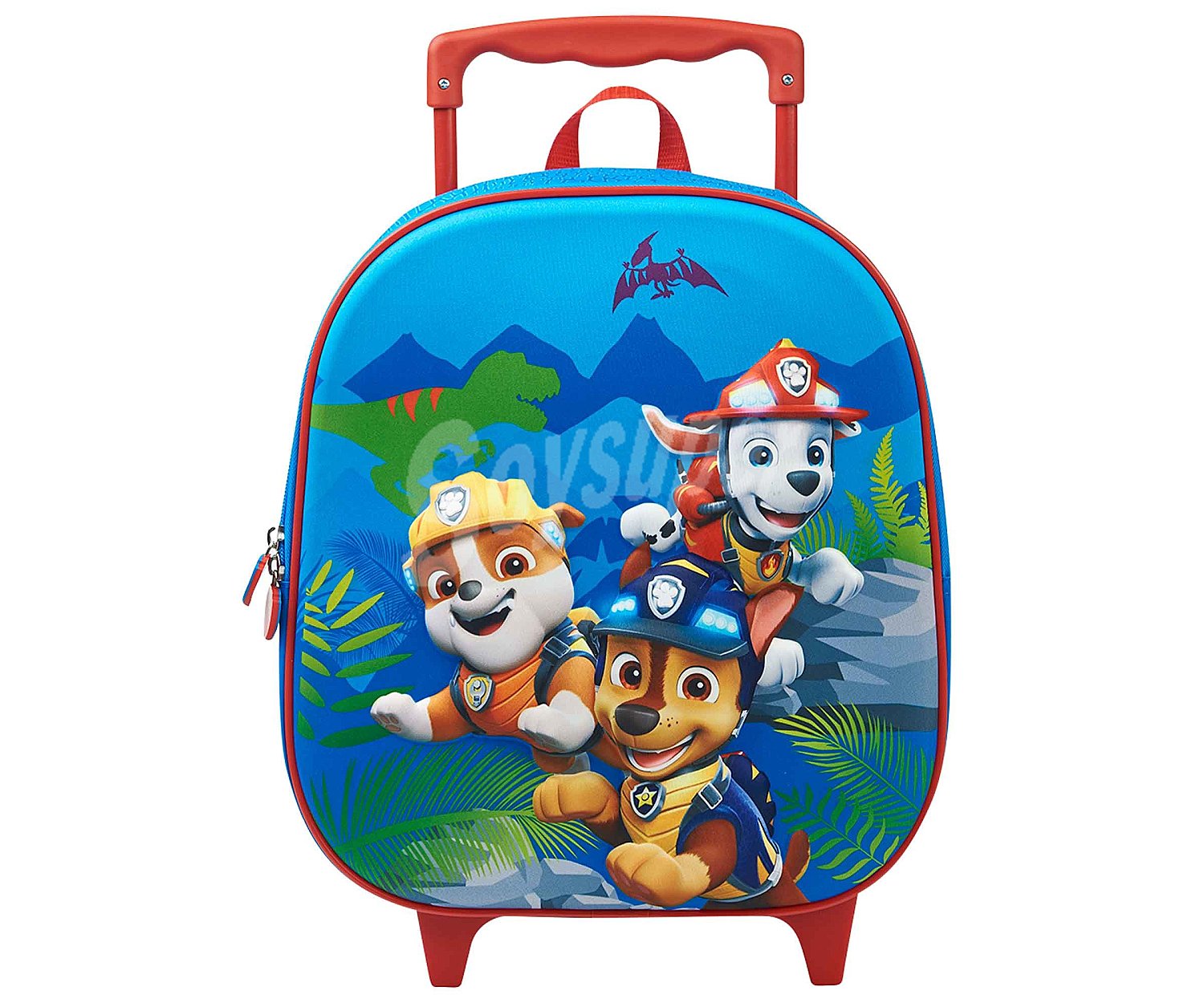 Mochila infantil tipo trolley con ruedas y decoración 3D,