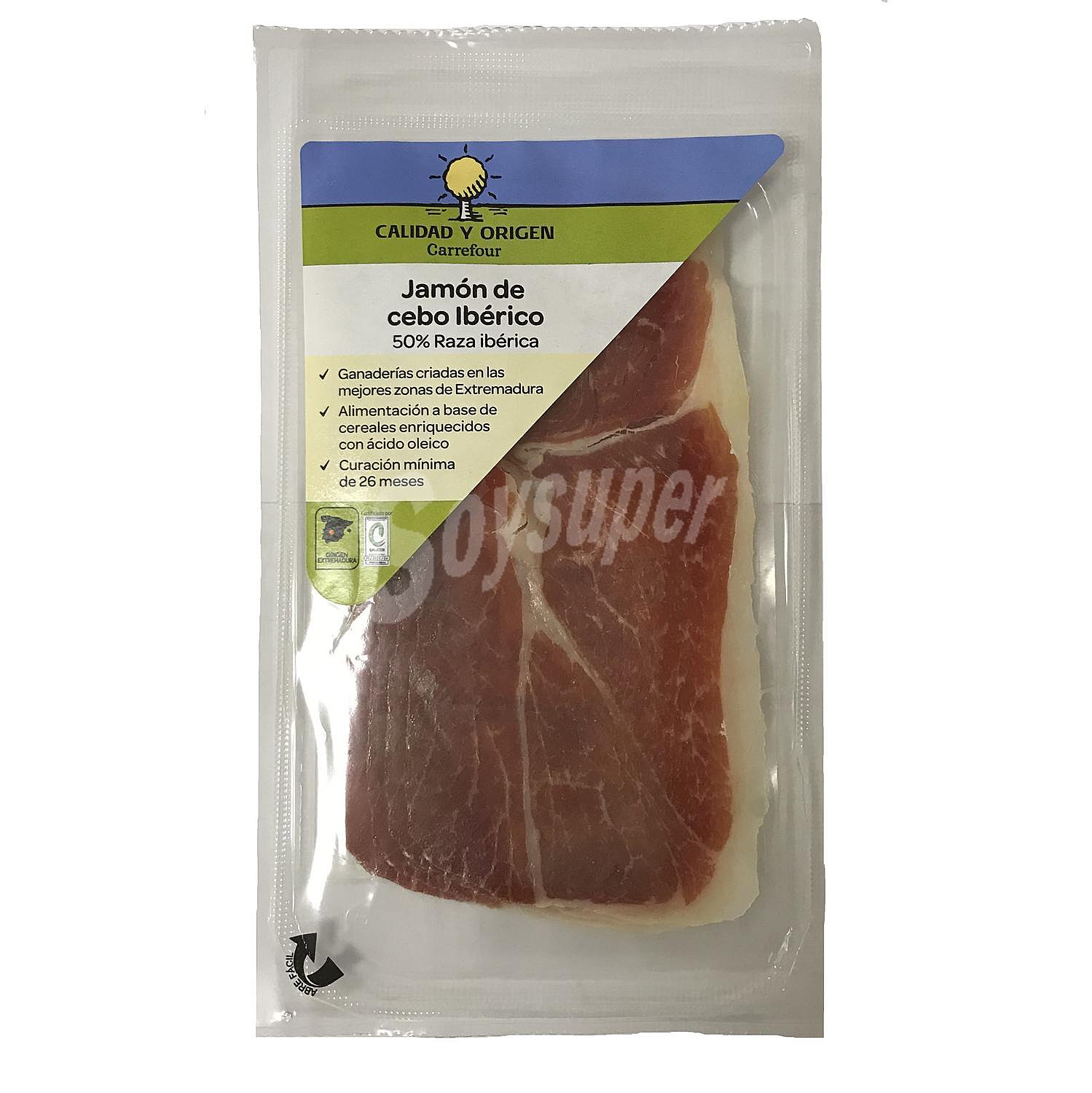 Jamón ibérico de cebo 50% raza ibérica en lonchas