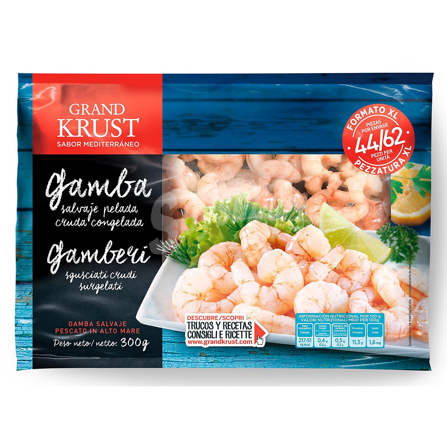 Gamba pelada cruda congelada Grand Krust