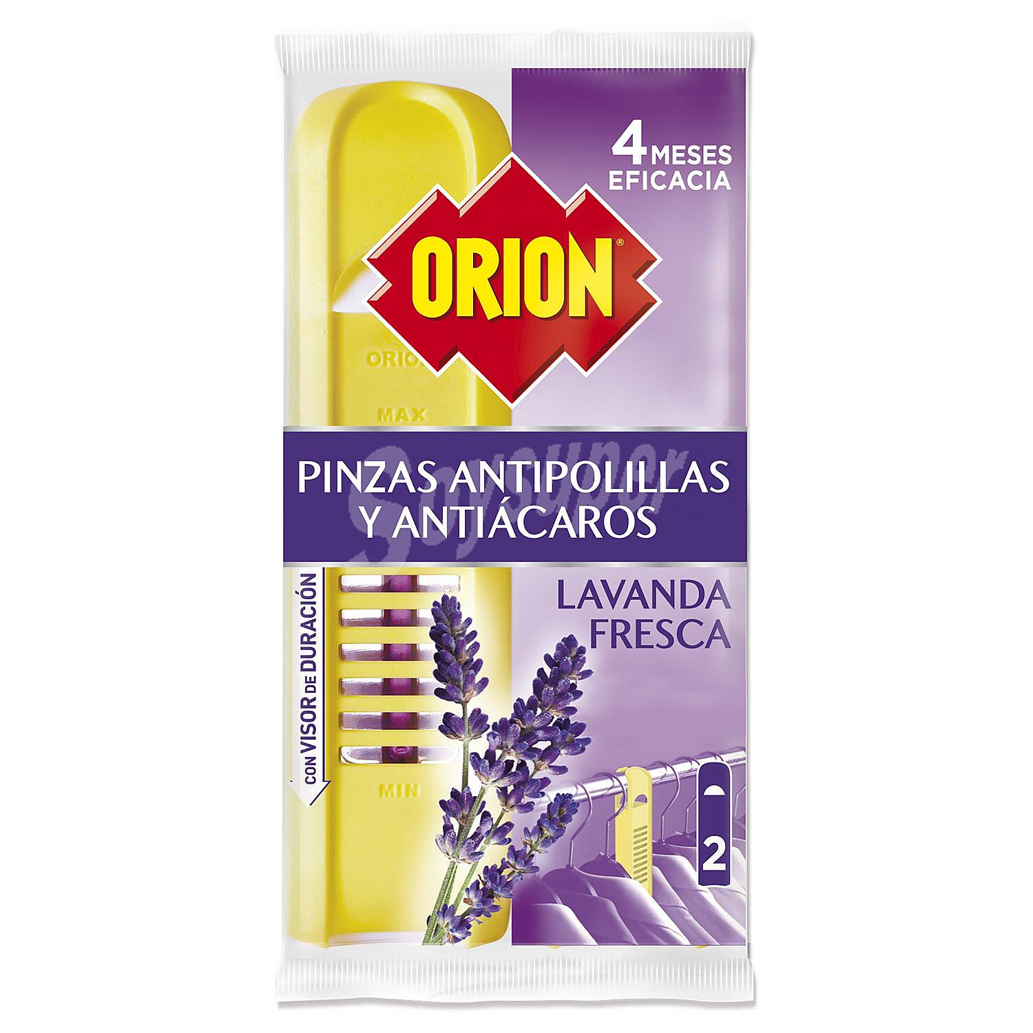 Pinza antipolillas y antiácaros lavanda fresca Orion