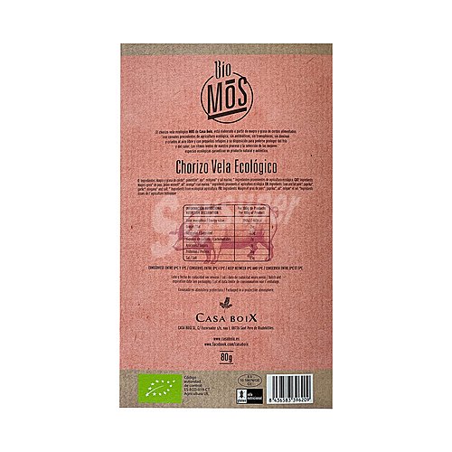 Casa boix Chorizo vela loncheado ecológico casa boix