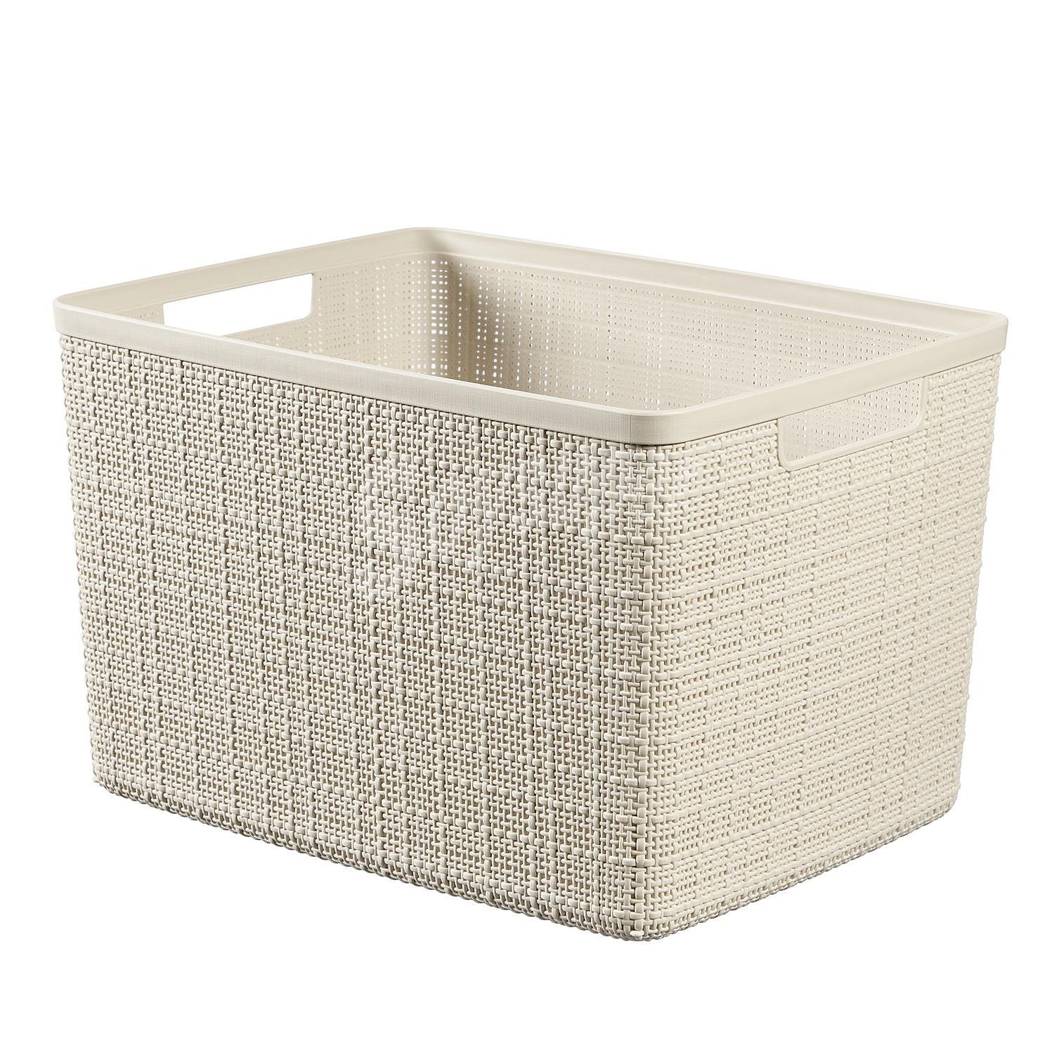 Cesta Jute Rectangular curver 28X23X36 cm - Beige