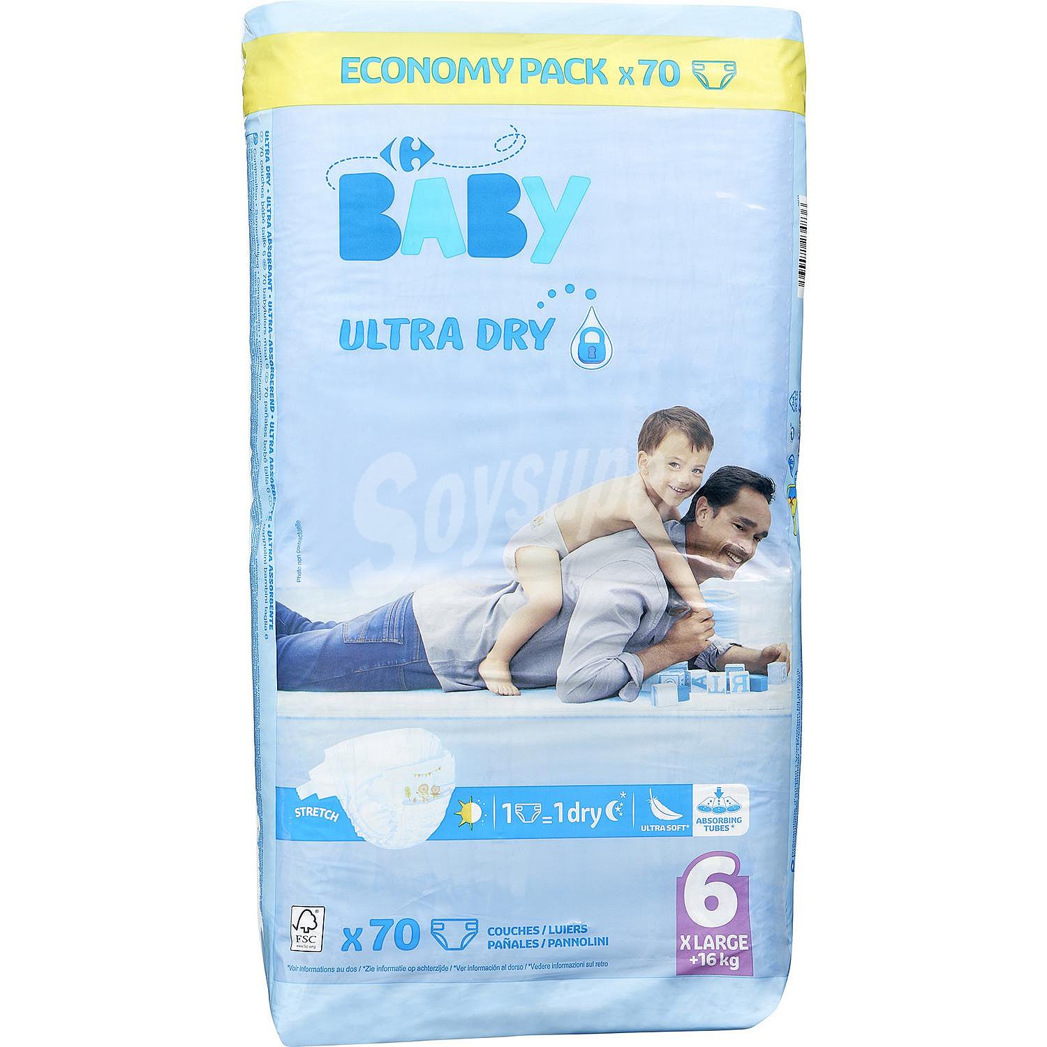 Pañales ultra dry T6 (+ 16 kg)