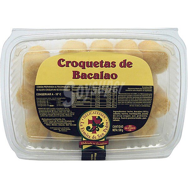 Croquetas de bacalao bandeja 530 g