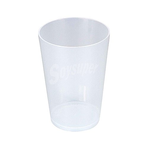 Vaso de plástico reutilizable transparente, 0,6 litros, actuel.