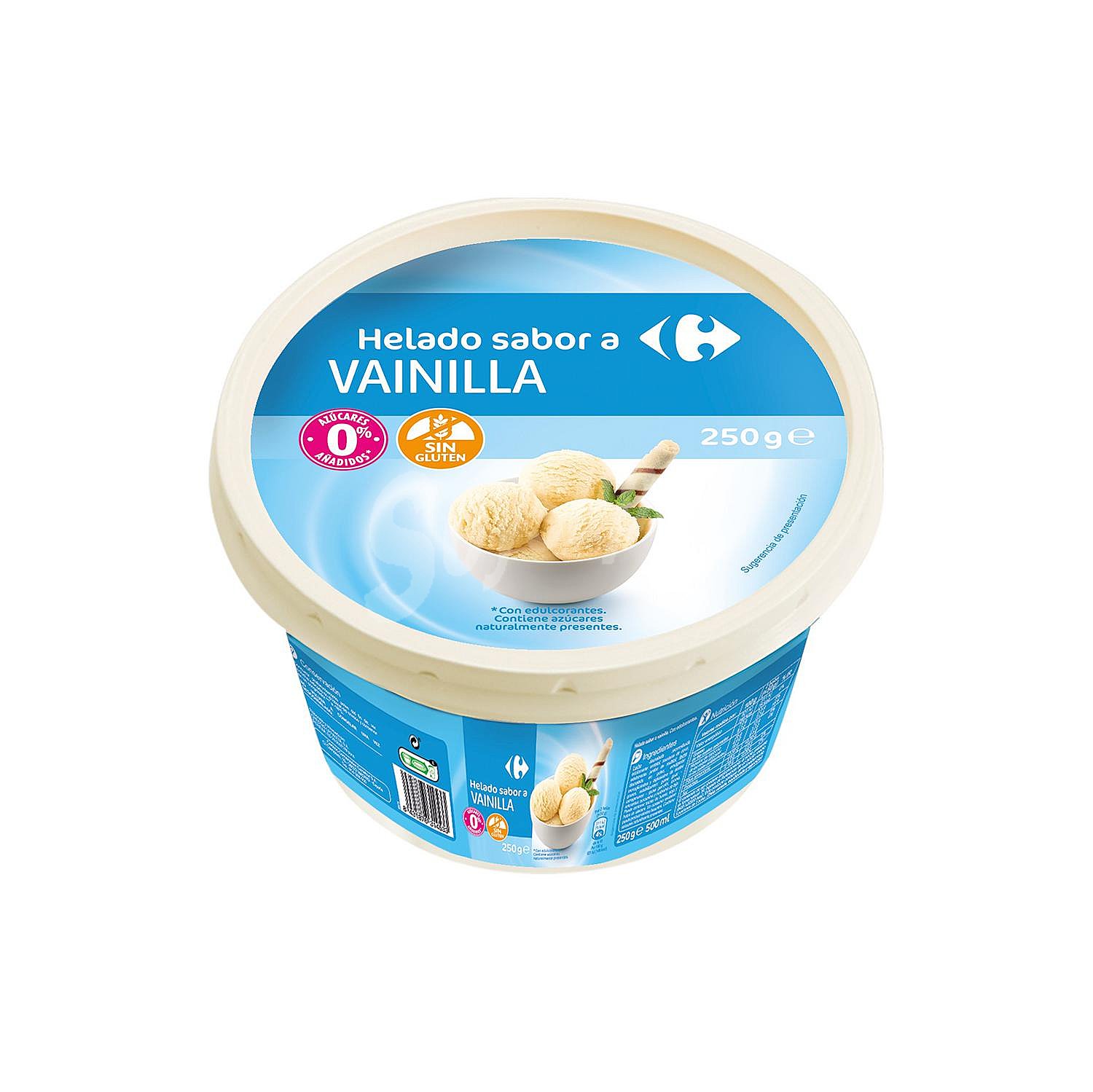 Helado de vainilla sin azúcar añadido Carrefour sin gluten