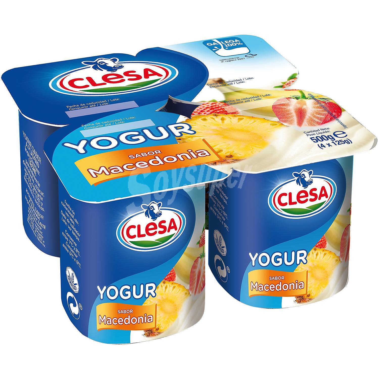 Yogur de macedonia Clesa sin gluten