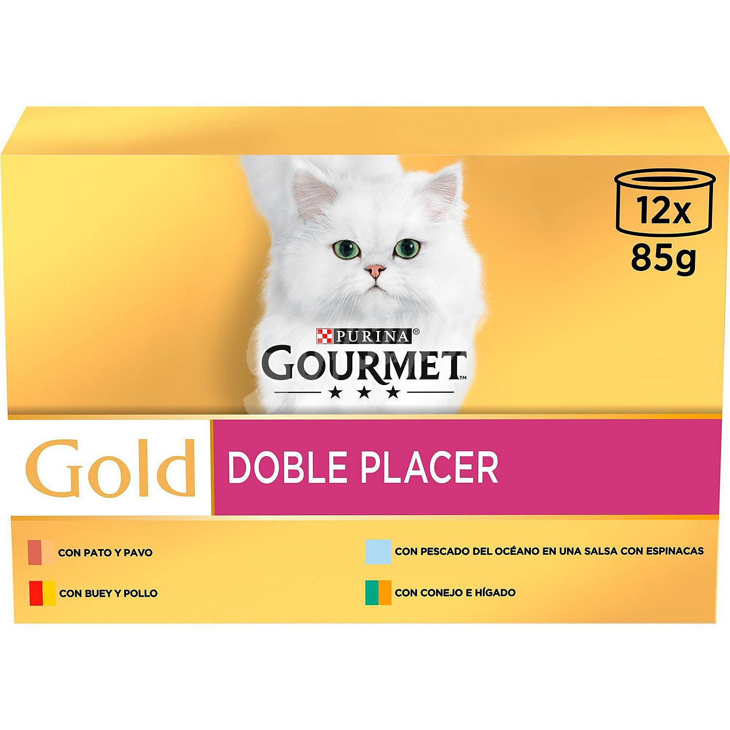 Comida húmeda surtido de carnes para gato adulto Purina Gourmet Gold Doble Placer