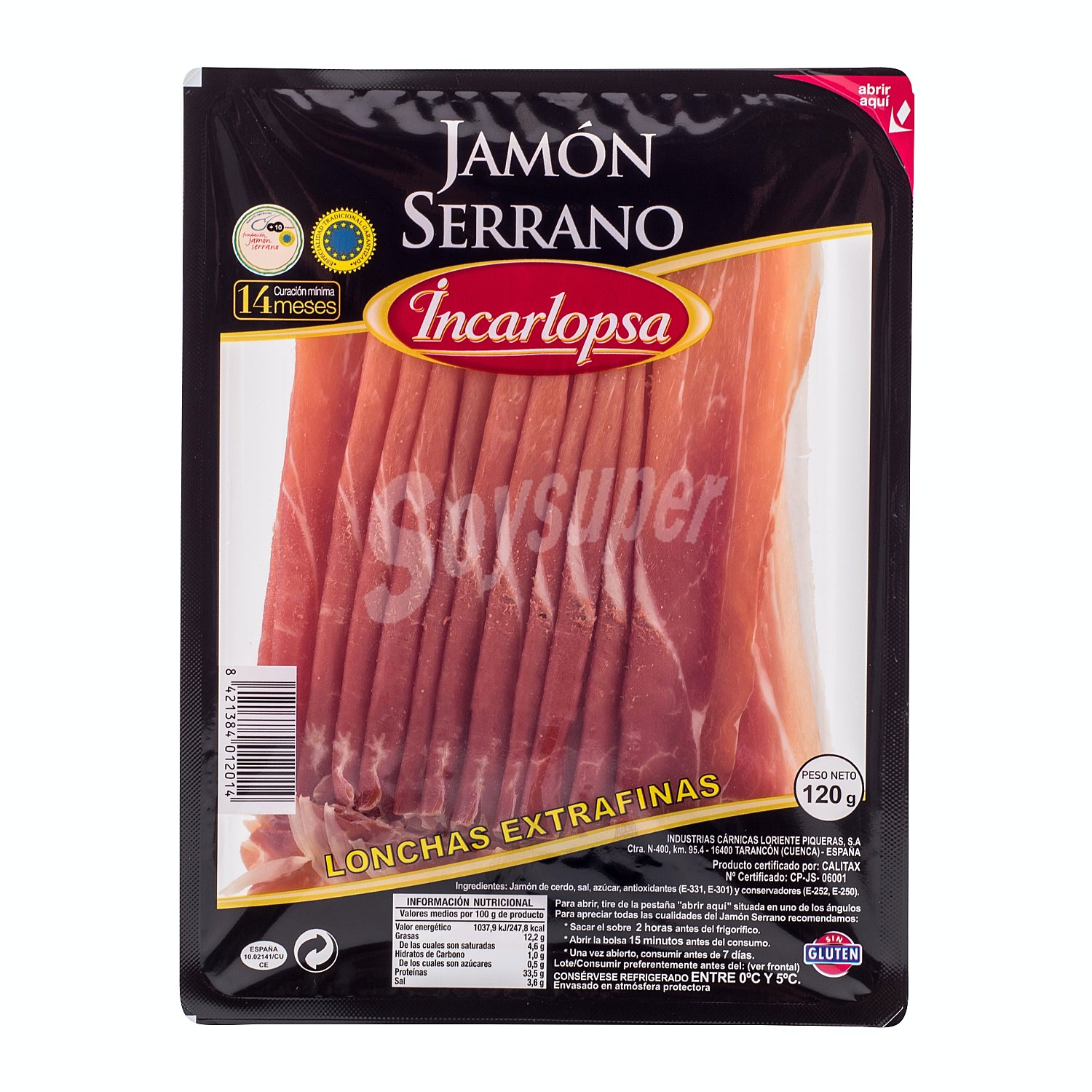 Jamón serrano lonchas extrafinas