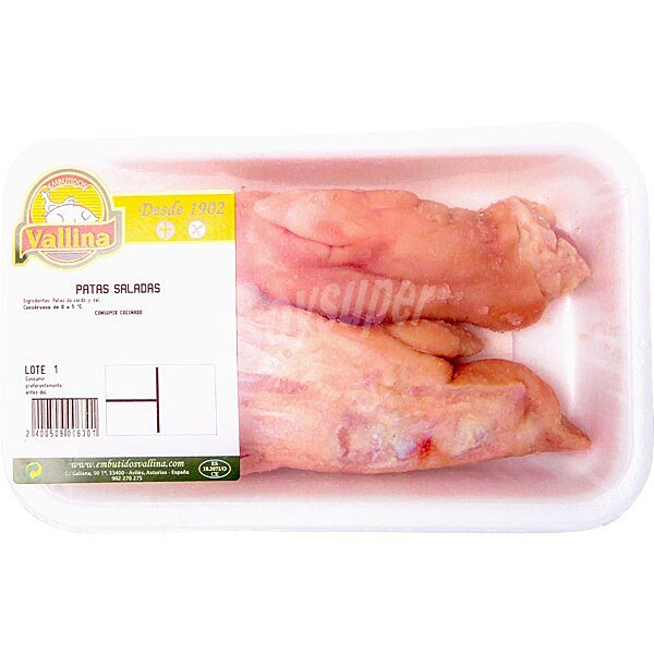 Manos de cerdo saladas peso aproximado bandeja 300 g