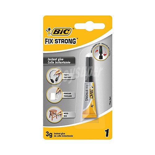 Tubo de pegamento super fuerte. BIC.