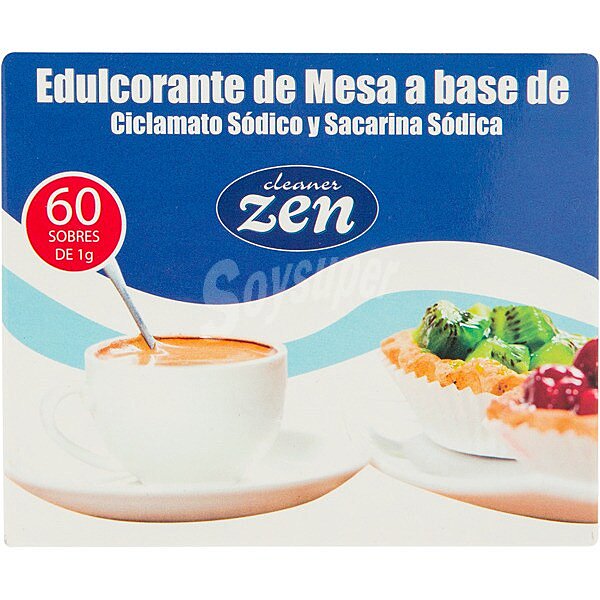 Cleaner Zen edulcorante de mesa a base de ciclamato y sacarina sódica 60 sobres de 1 g caja 60 g