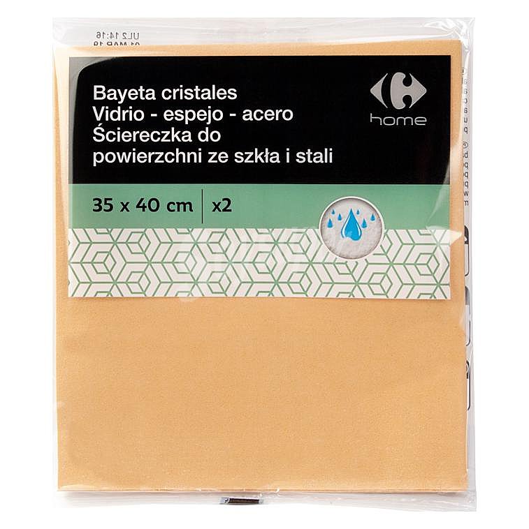 2 Bayetas de cristales Carrefour - Beige